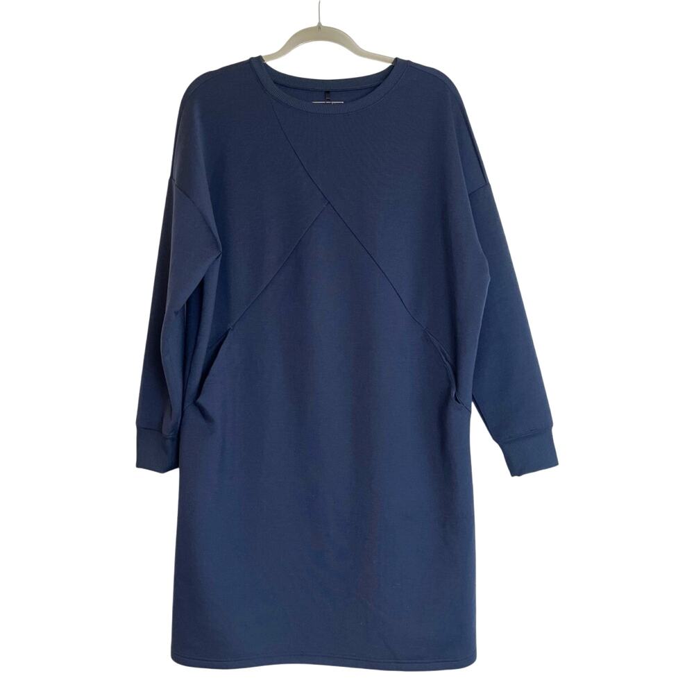 Universal Standard Game Iris Spacer Sweatshirt Dress Size XS (10-12) Navy NWT
